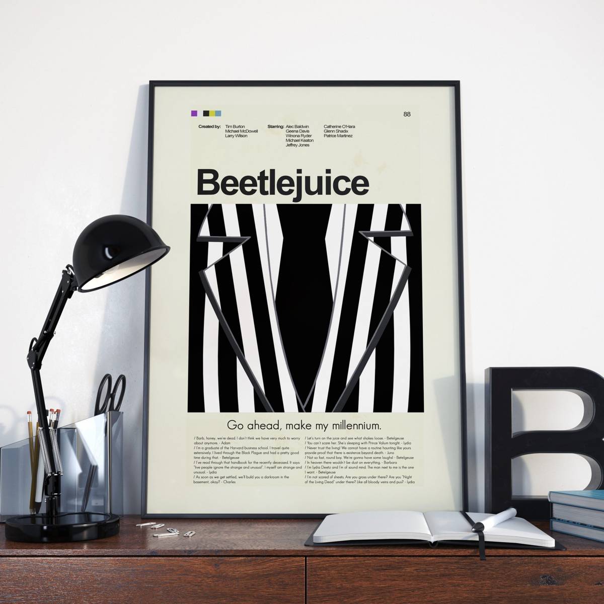 Beetlejuice - Black And White Striped Suit – Poster | Canvas Wall Art ...