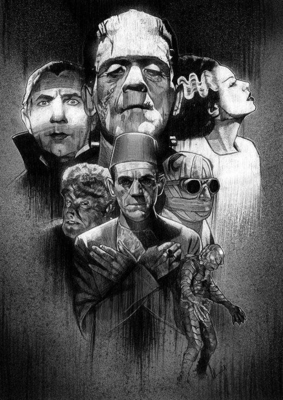 Universal Monsters (Frankenstein, Dracula, Wolfman, Mummy, Invisible ...