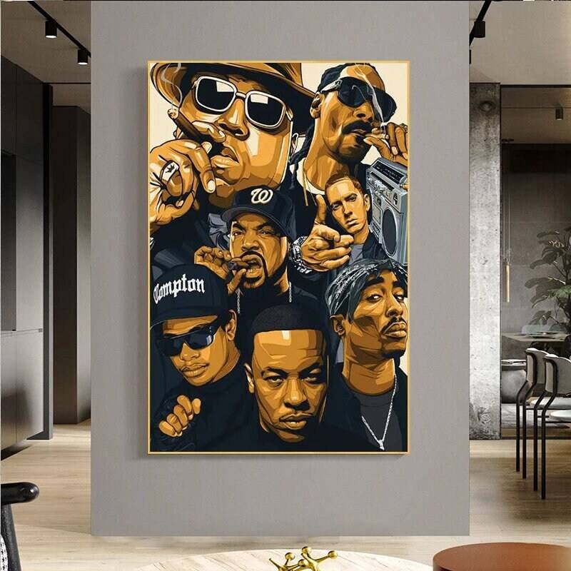 Legends All Together Canvas Poster Tupac Shakur Eminem Snoop Dogg ...